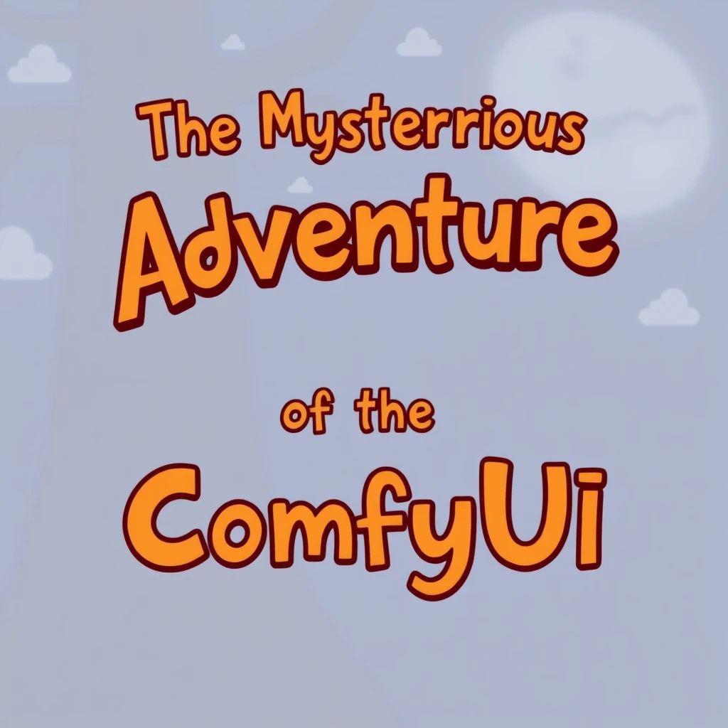 Title: Display the title "The Mysterious Adventure of the ComfyUI" in bold and playful text at the top or center of the poster. - Image