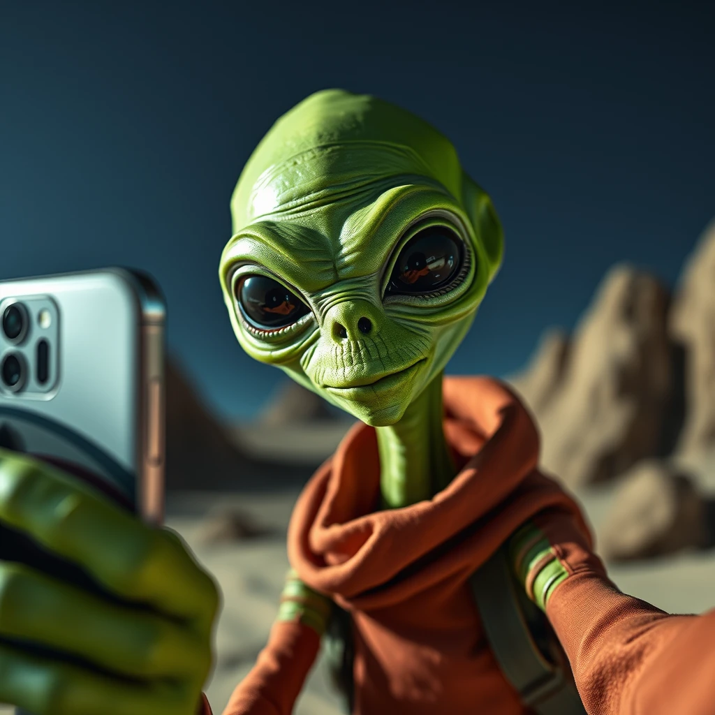 Alien taking a selfie