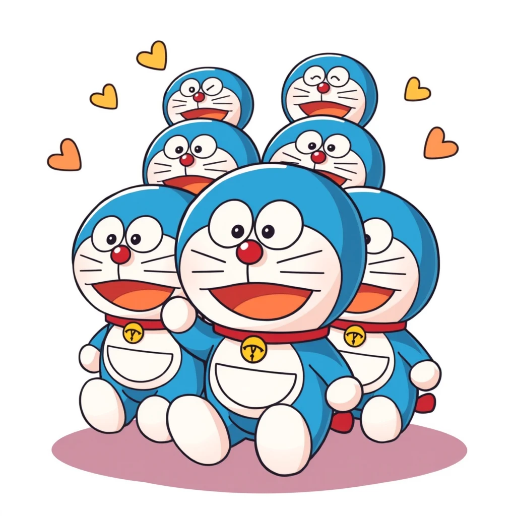 "Generate a lot of Doraemon." - Image