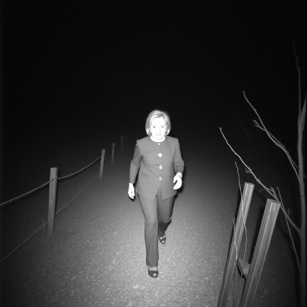 Hillary Clinton scary night vision trail cam sighting - Image