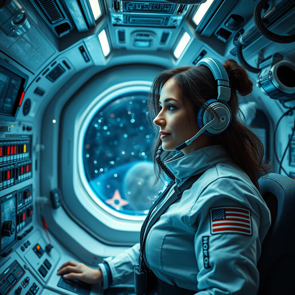 A woman in a space station - Image