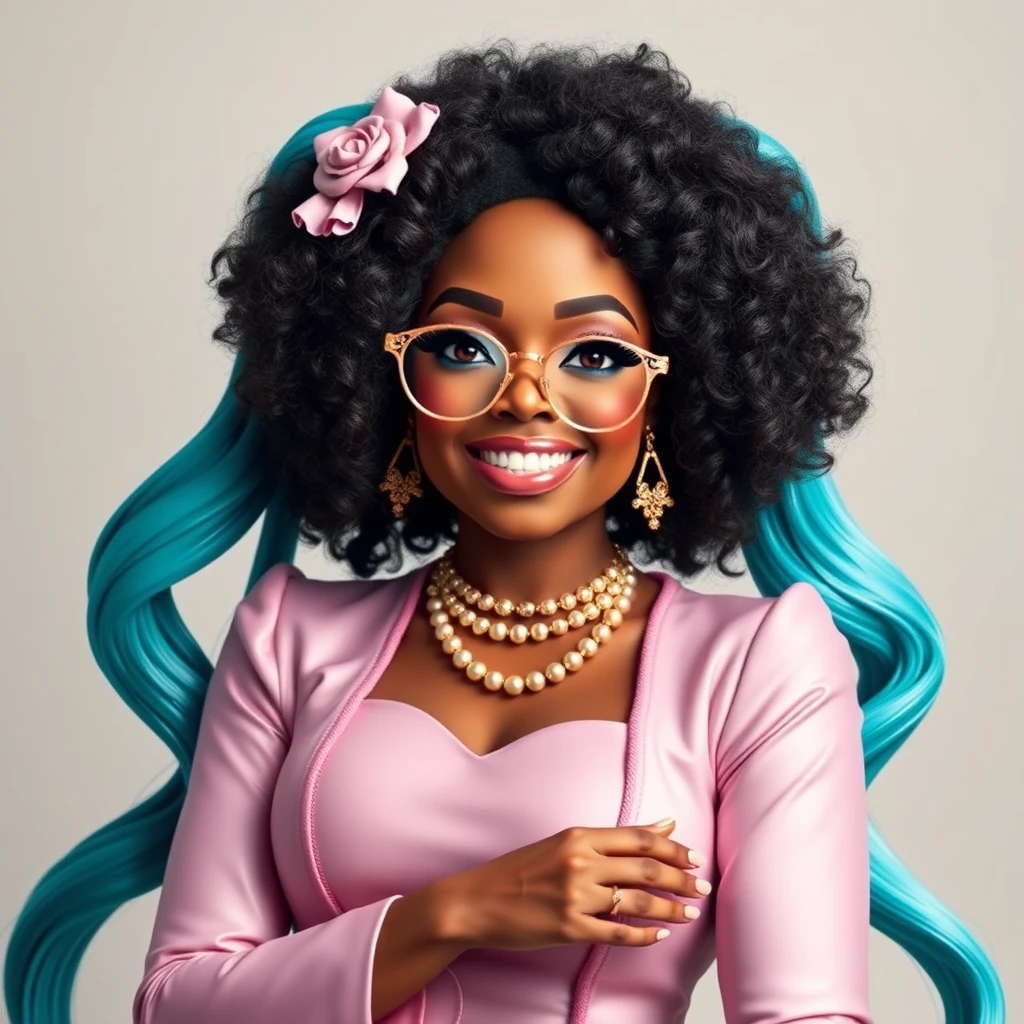 Hatsune Miku dressed as Oprah Winfrey