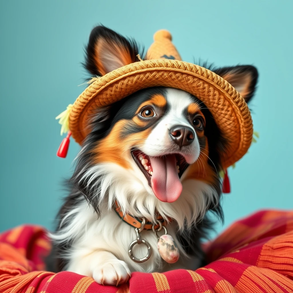 MINI AUSSIE WEARING A SOMBRERO - Image