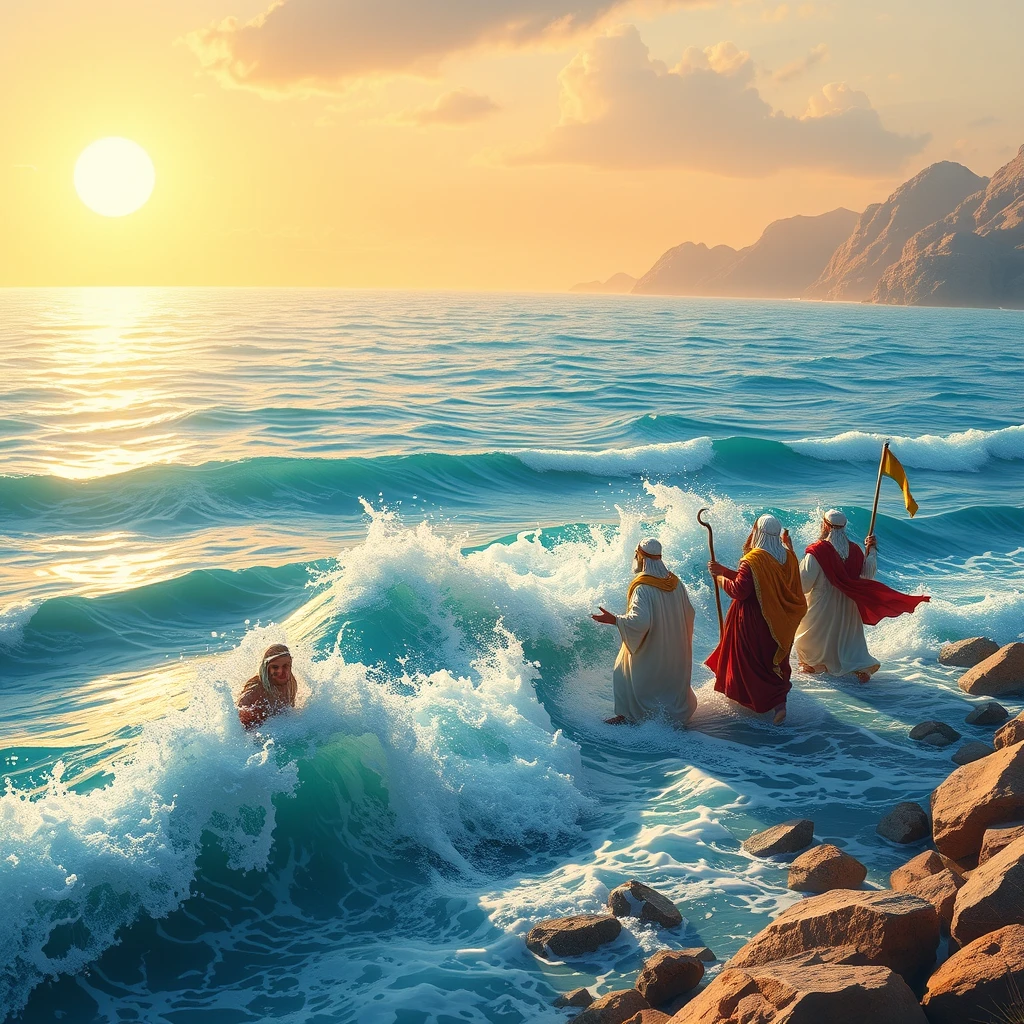 'Prophet Musa (AS) splitting the sea, and he ordered all the Children of Israel to cross the sea, which was granted as a miracle by Allah SWT.'