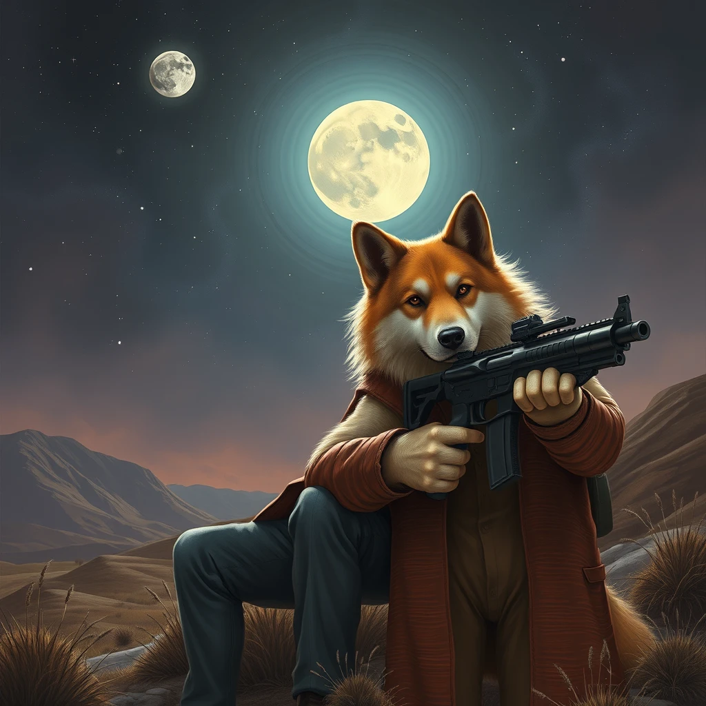 future, men, doge, gun. - Image