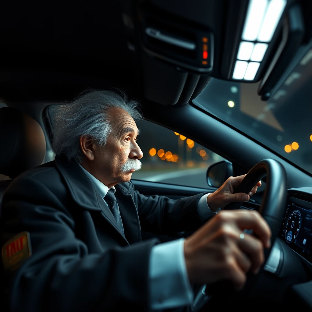 Einstein driving Xiaomi SU7 - Image