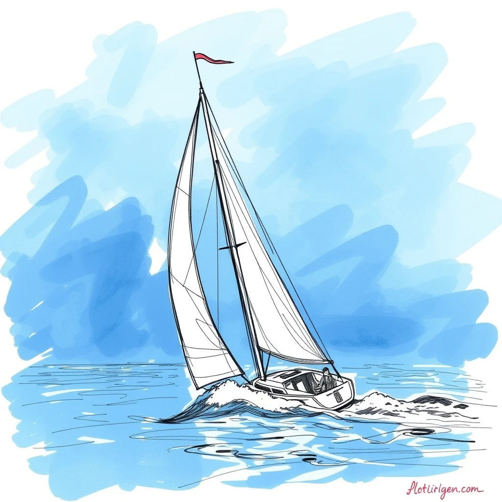 sail with the wind, sketching