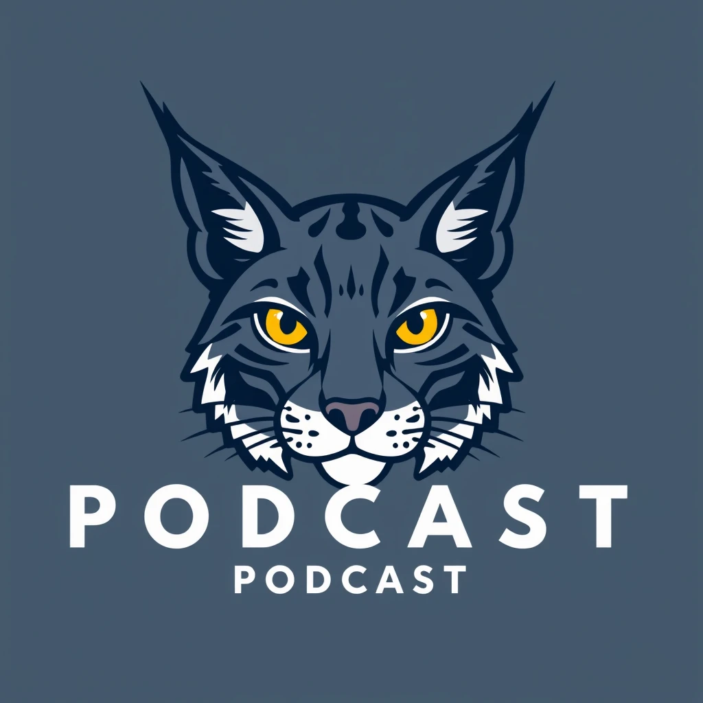 Logo for a podcast studio with a lynx cleverly incorporated. - Image