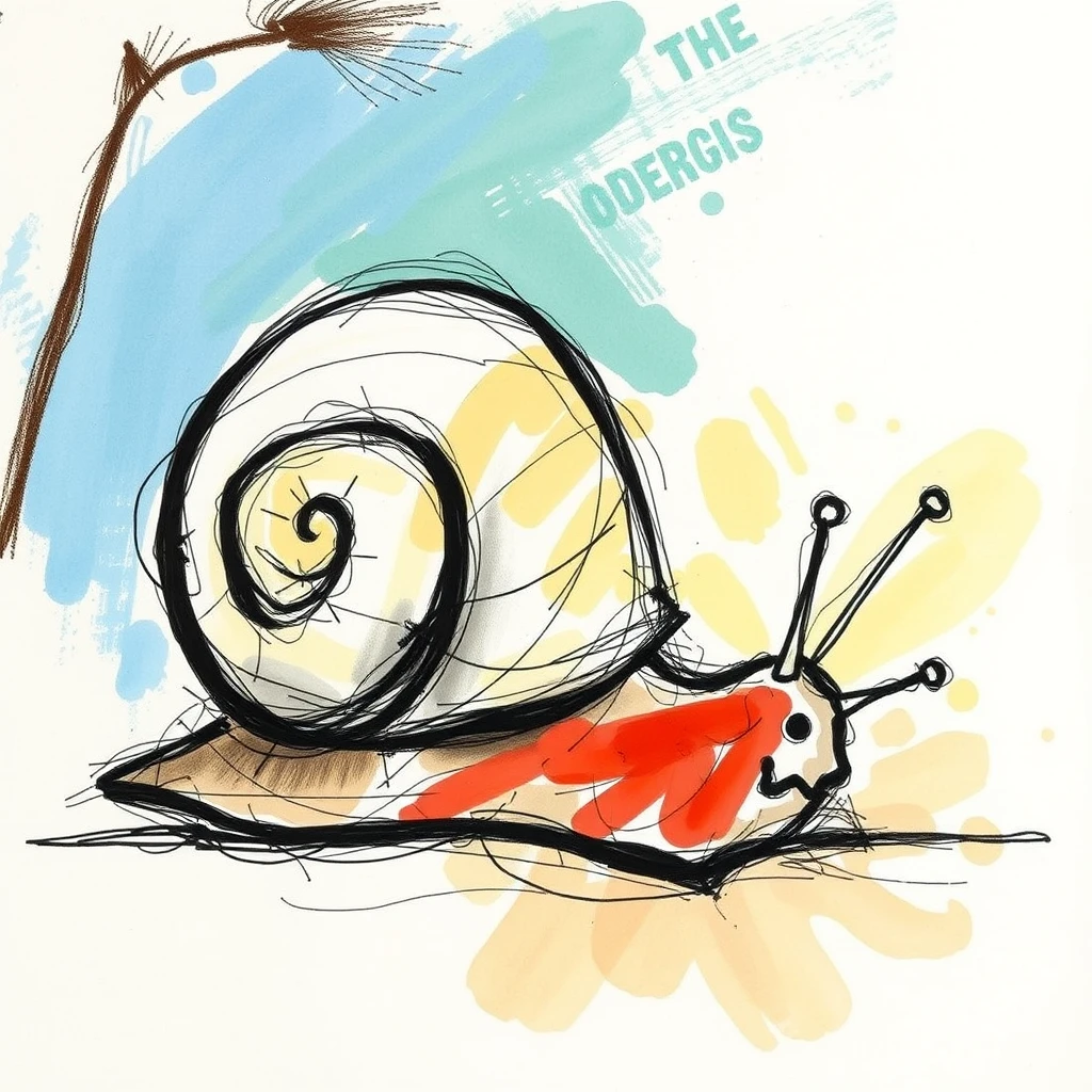 'Picasso drawing: snail' - Image