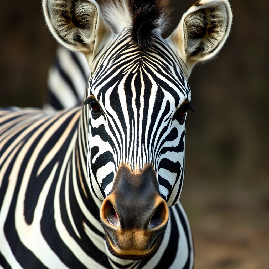 A zebra confused