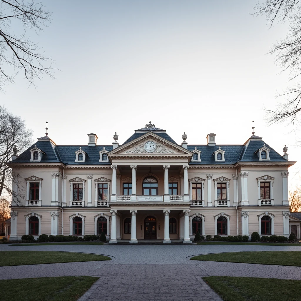 A beautiful early 19th century Russian Palladian mansion in Empire style.