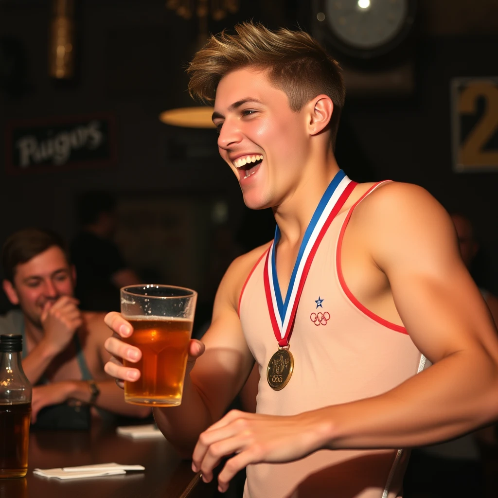 Olympic gold medal gymnast drunk in a bar and fighting