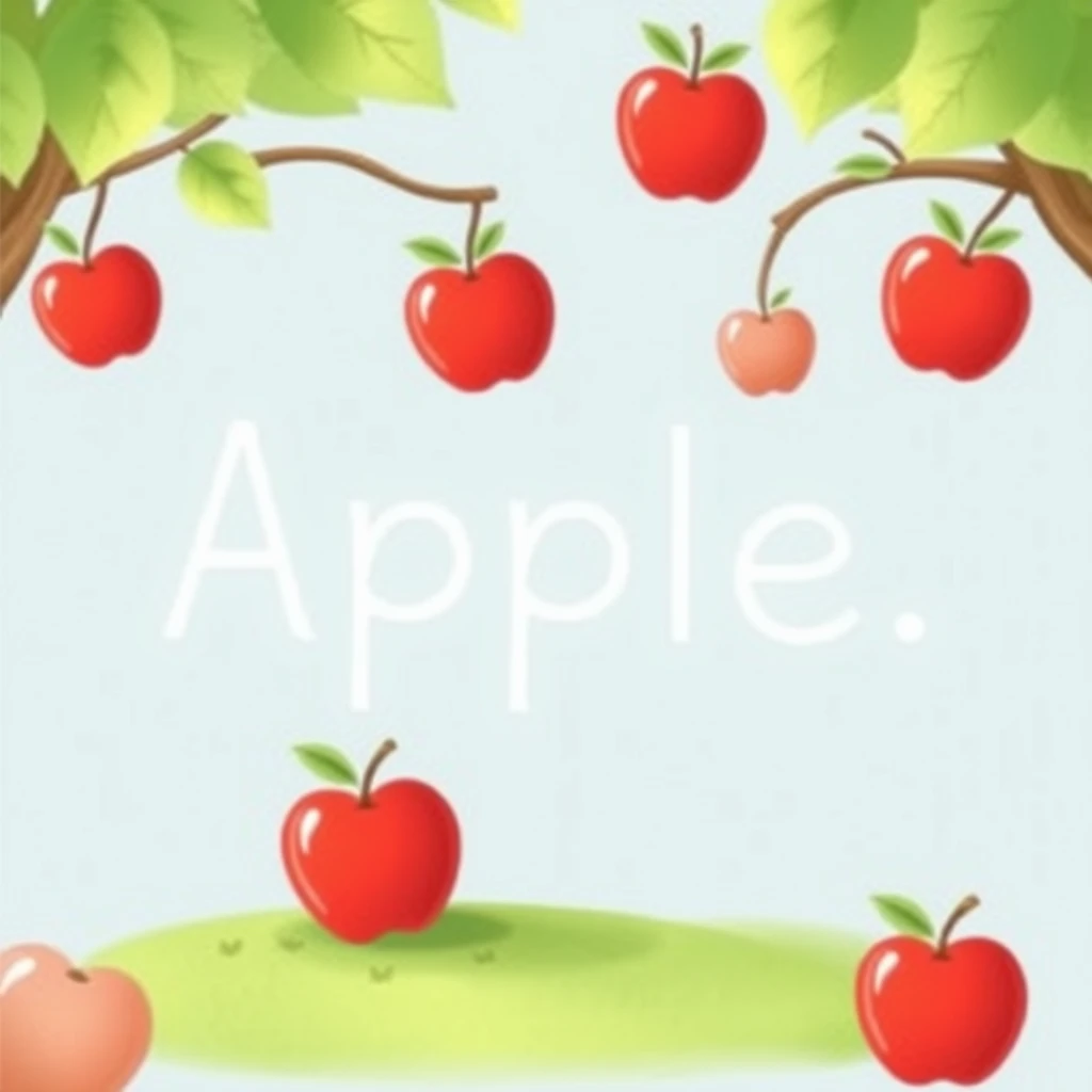 According to the word "apple", used for teaching, using the style of illustration.
