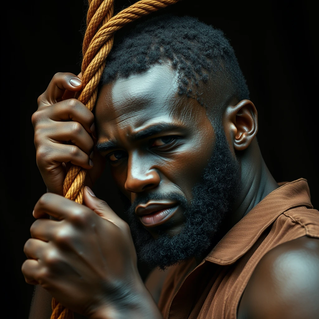 a black man with a noose