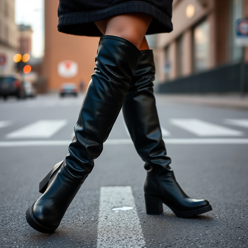 girl with high-knee boots