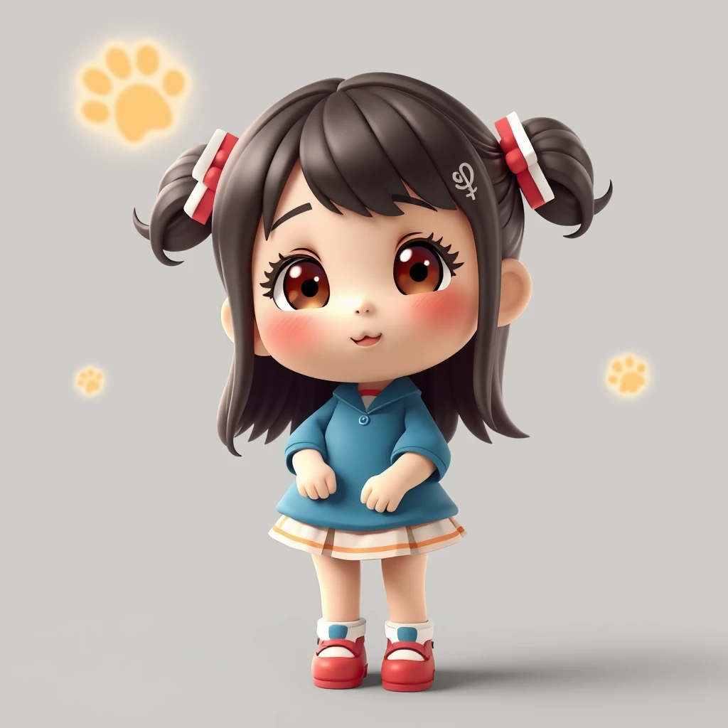 A 3D cute chubby Chibi Girl character design