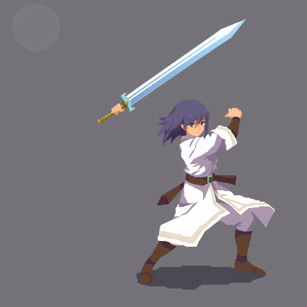 A spritesheet of a character swinging a sword. - Image