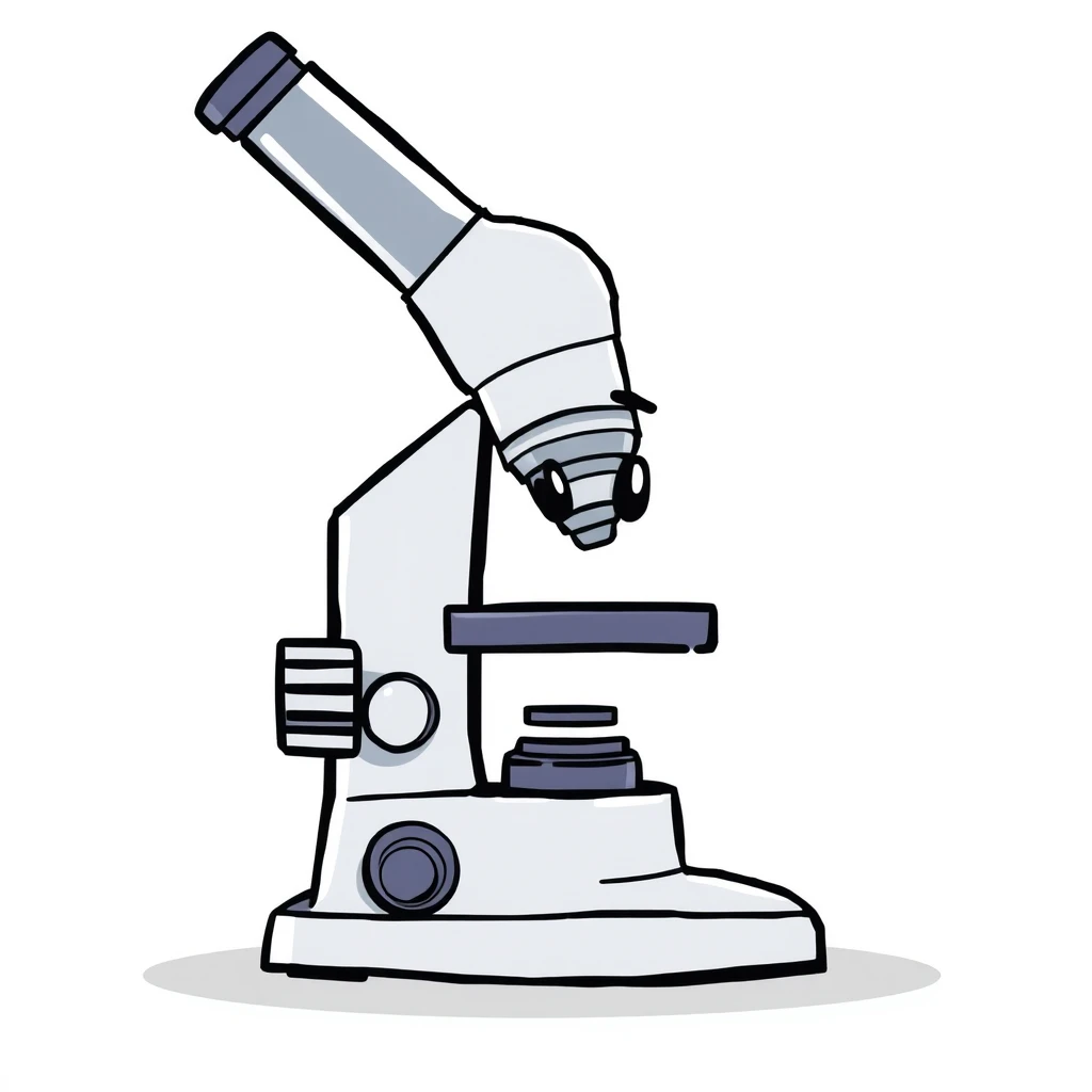 Turn the letter "L" into a cartoon microscope.