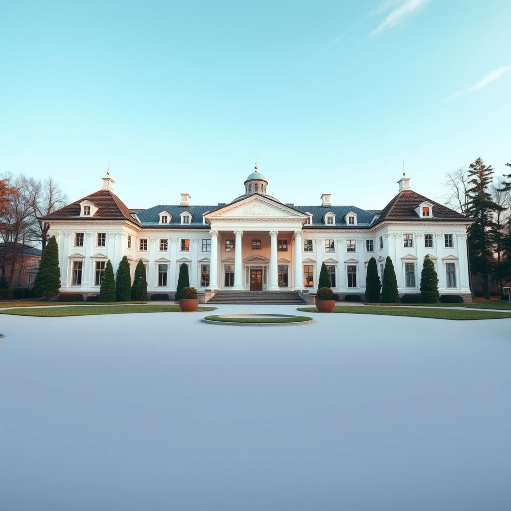 A beautiful 19th century Russian Palladian country house in Empire style. - Image