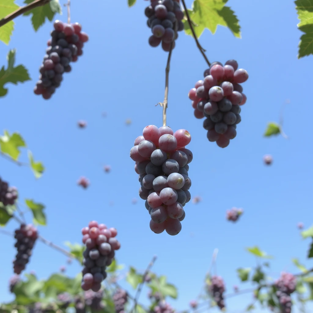 Grapes falling from the sky.