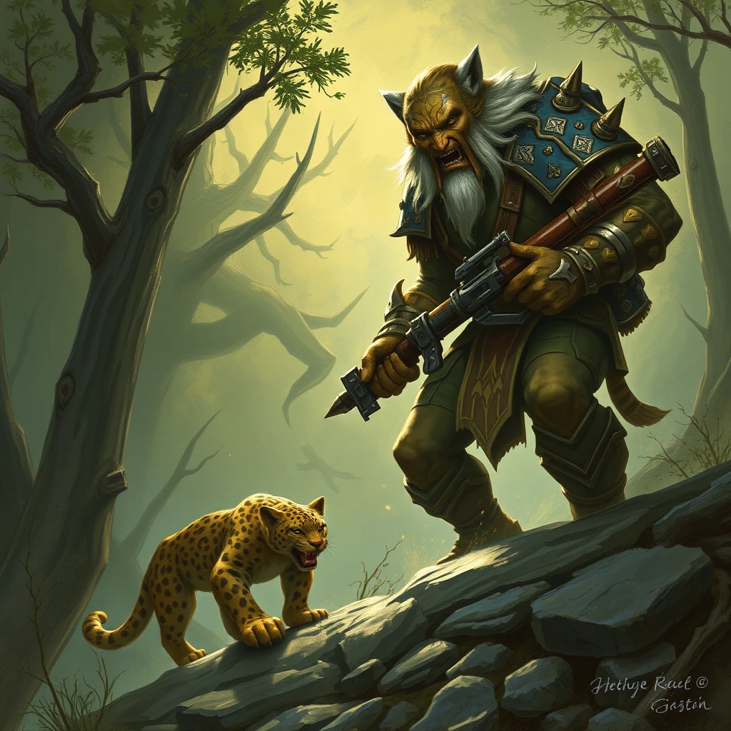 WoW orcs hunter and his leopard