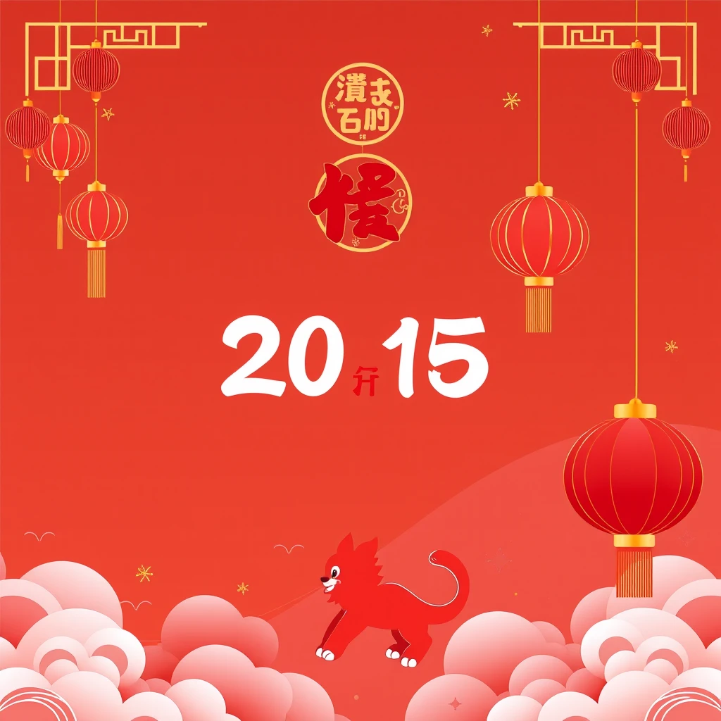 Chinese New Year background, red, high resolution, festive - Image