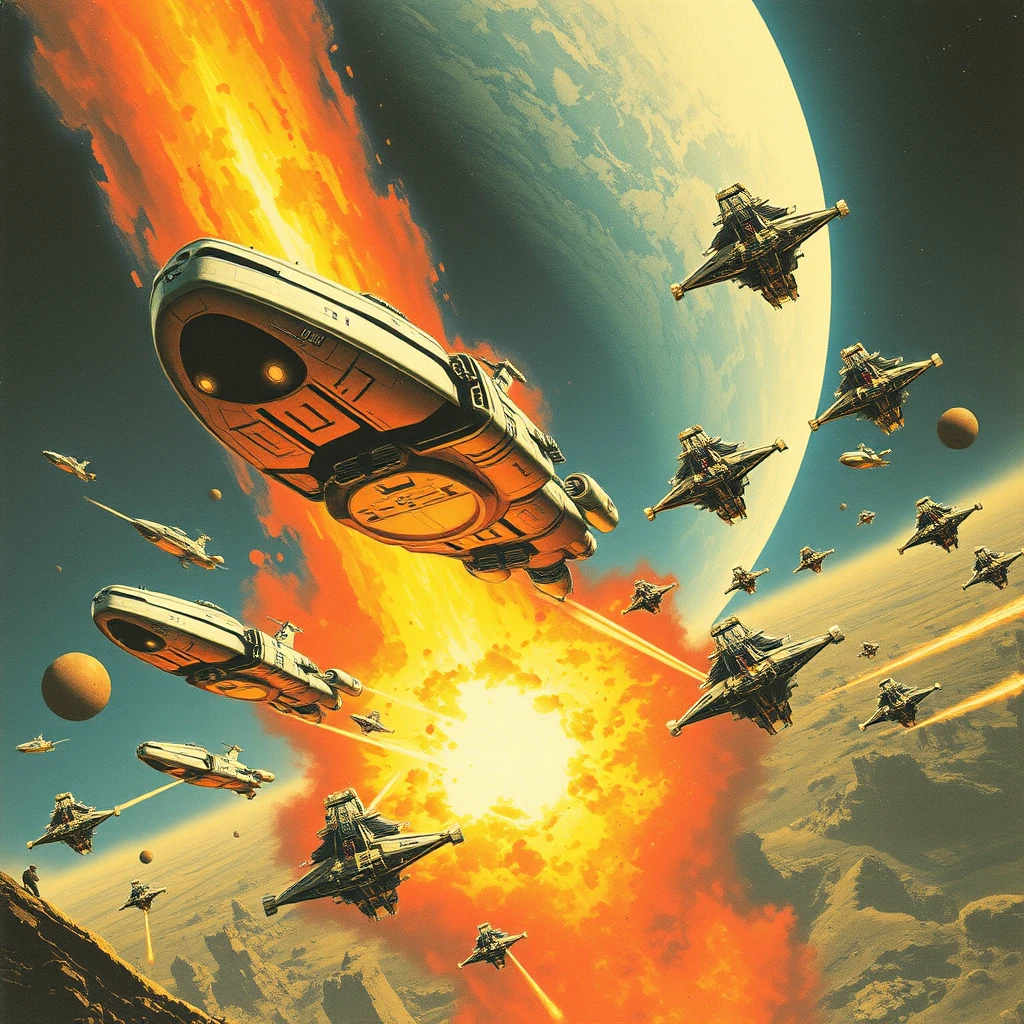 A huge battle of starships inspired by the Perry Rhodan series. - Image