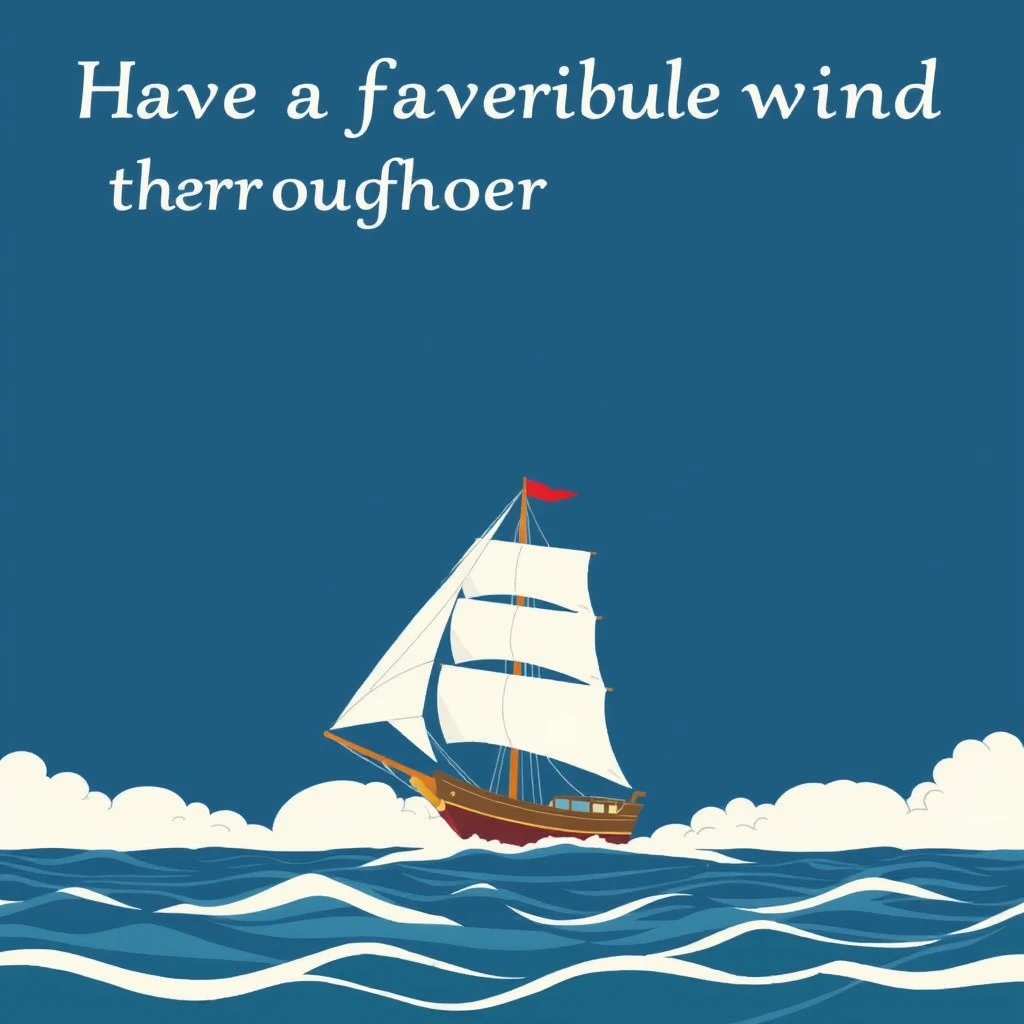 Have a favorable wind throughout the voyage. - Image