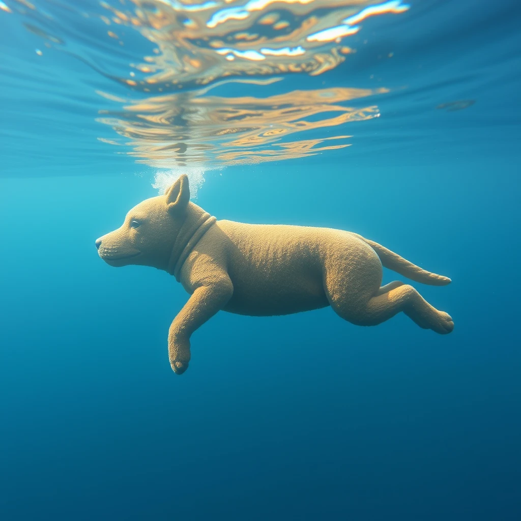 "A dog-shaped car is underwater." - Image