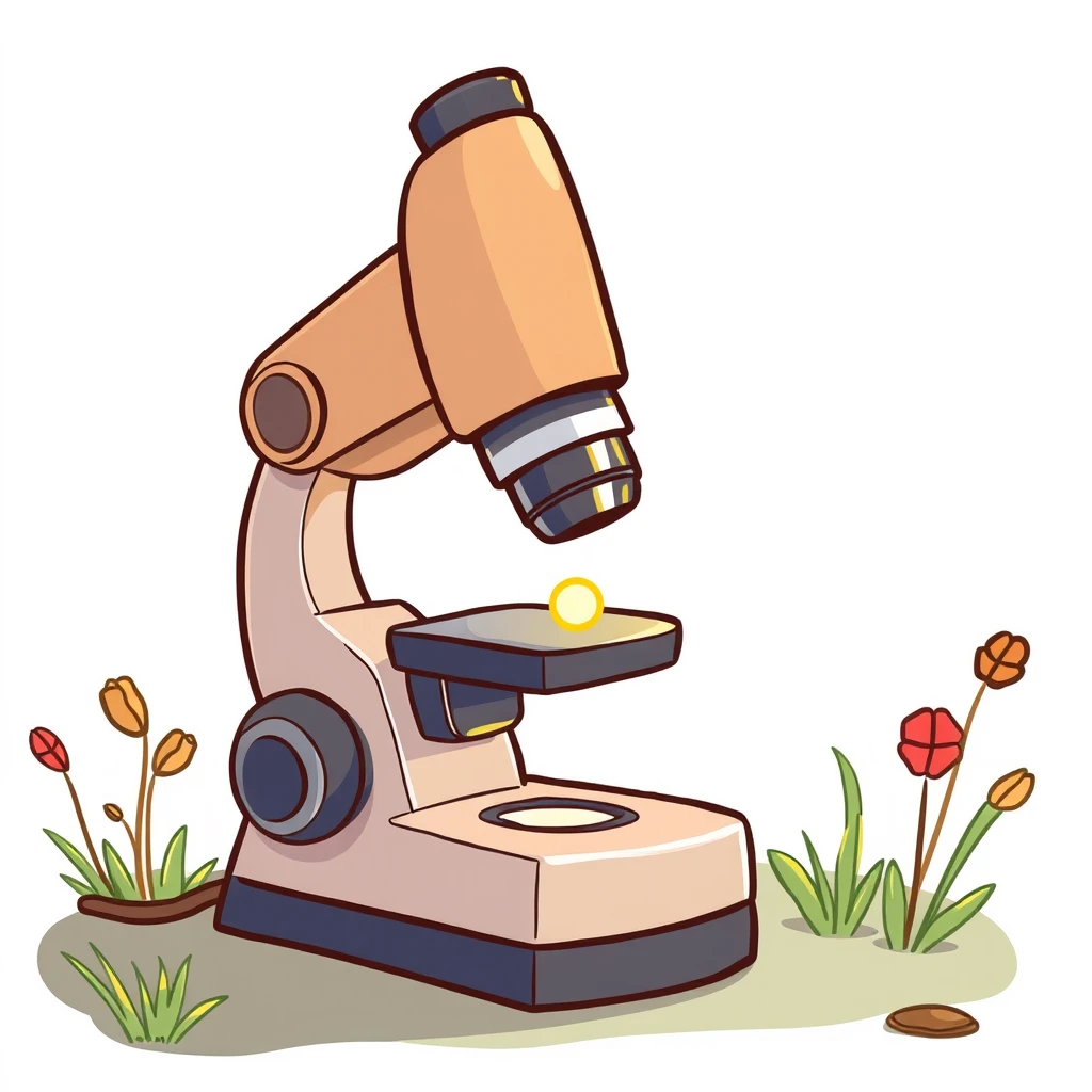 Turn the letter "L" into a cartoon microscope.