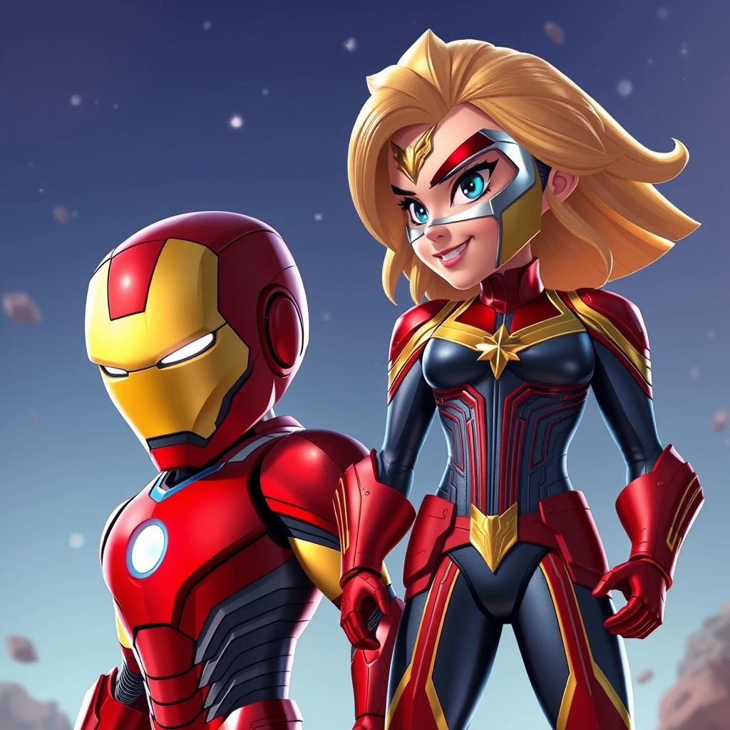 Iron Man and Captain Marvel Animation 2D - Image