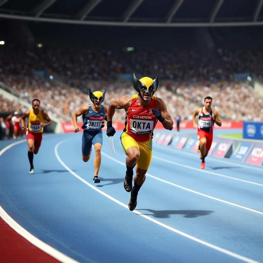 Wolverine leading the pack 400 meter Olympic final