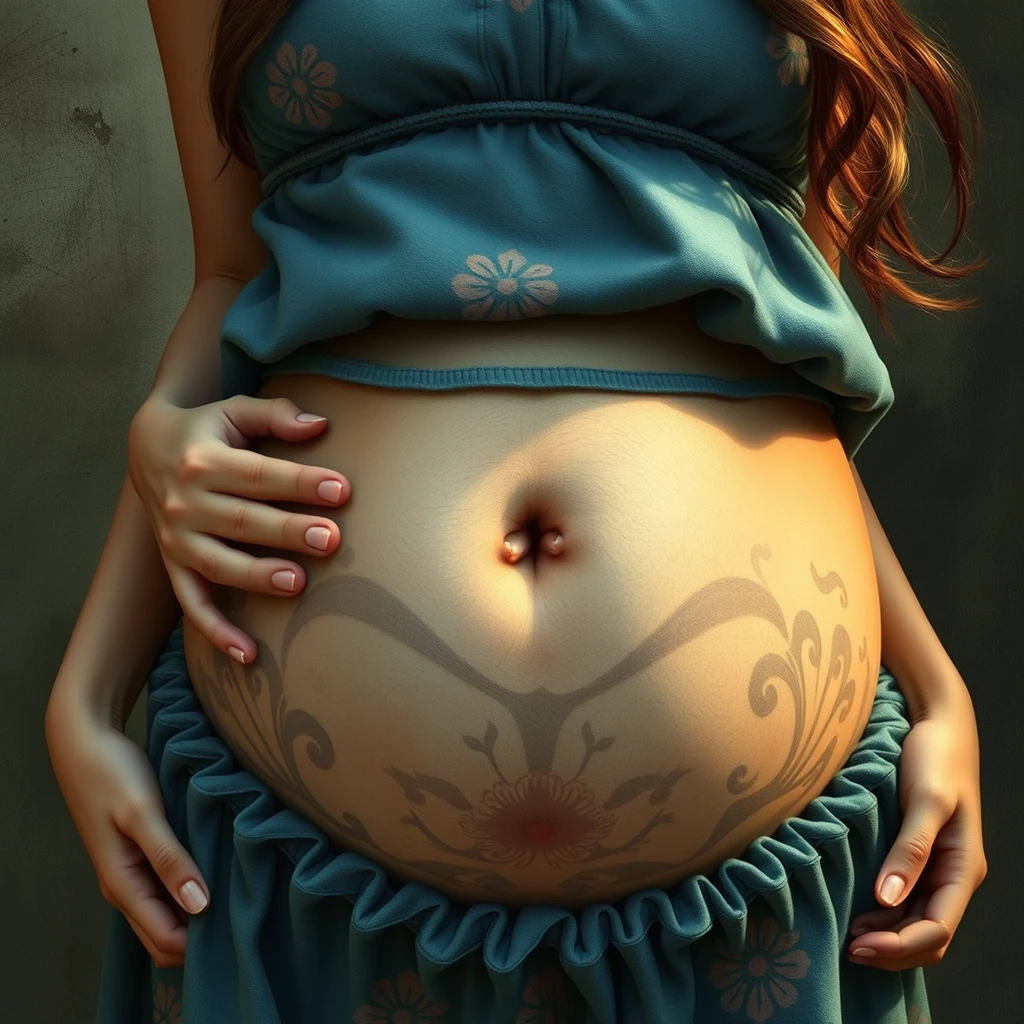 Vore belly, beautiful girl