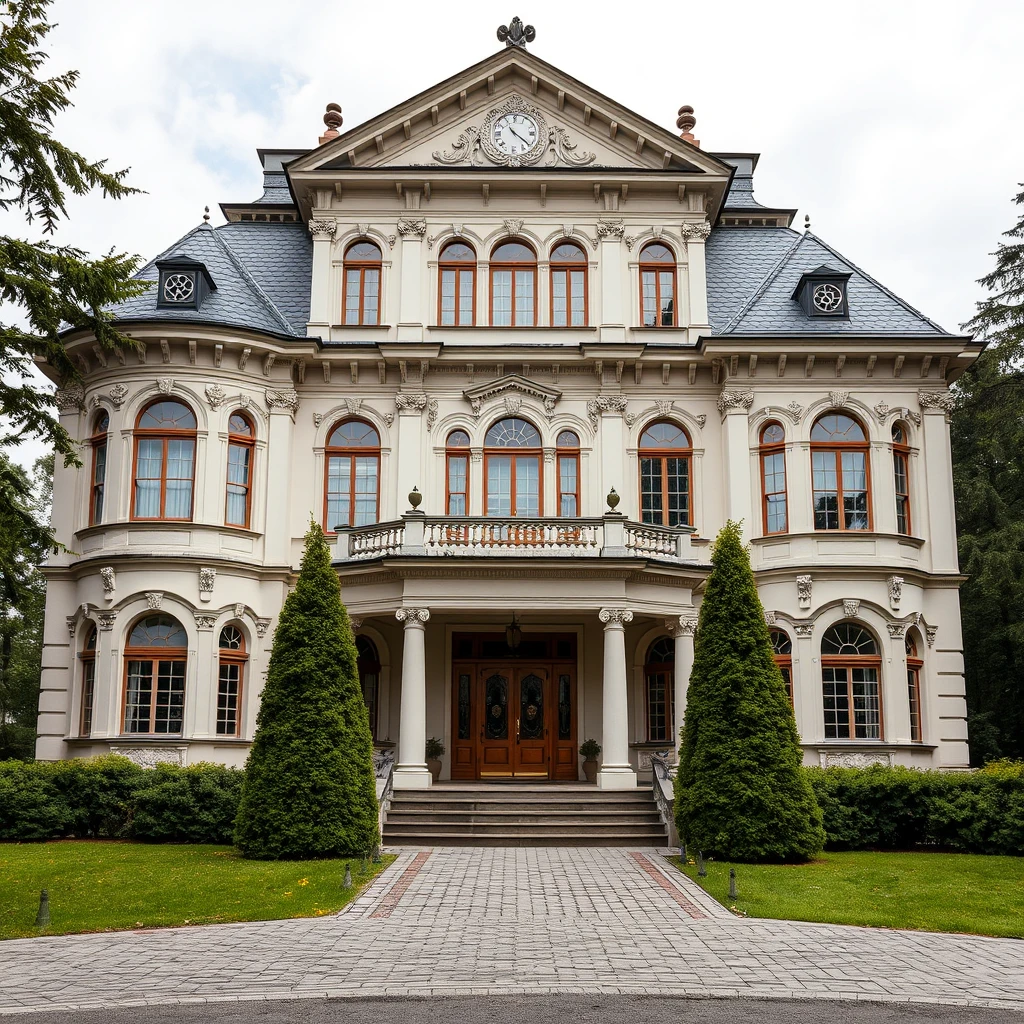 A beautiful 19th century Russian Palladian country house in Empire style.