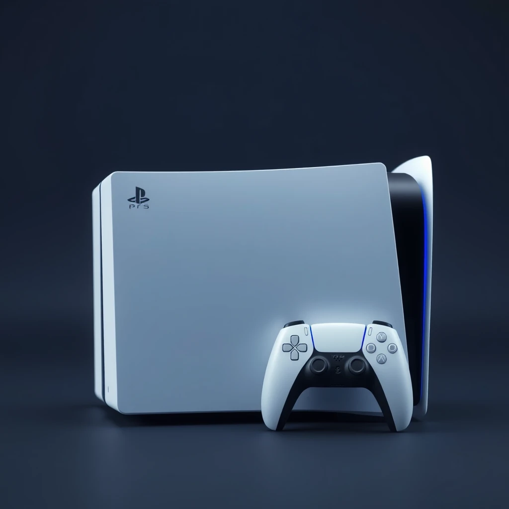 Create a real photo of the PS5 Pro console.