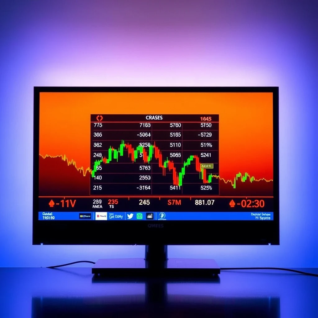 Stock crashes on tv screen - Image