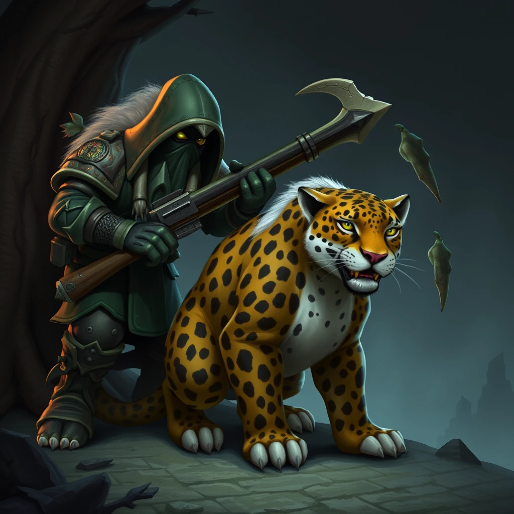 WoW orcs hunter and leopard pet - Image