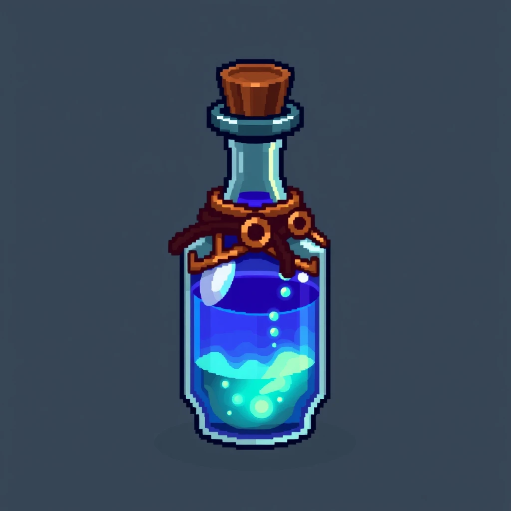 A bottle of potion, game item images, icons, pixel art - Image