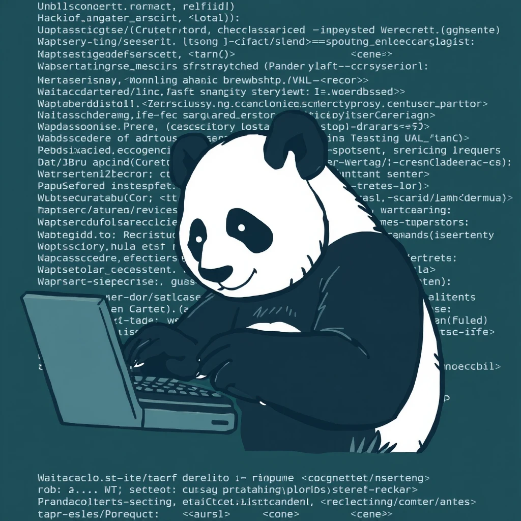 A panda typing code