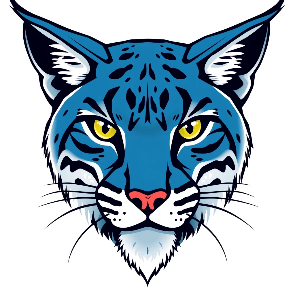 Front profile of a blue Lynx as a logo. - Image