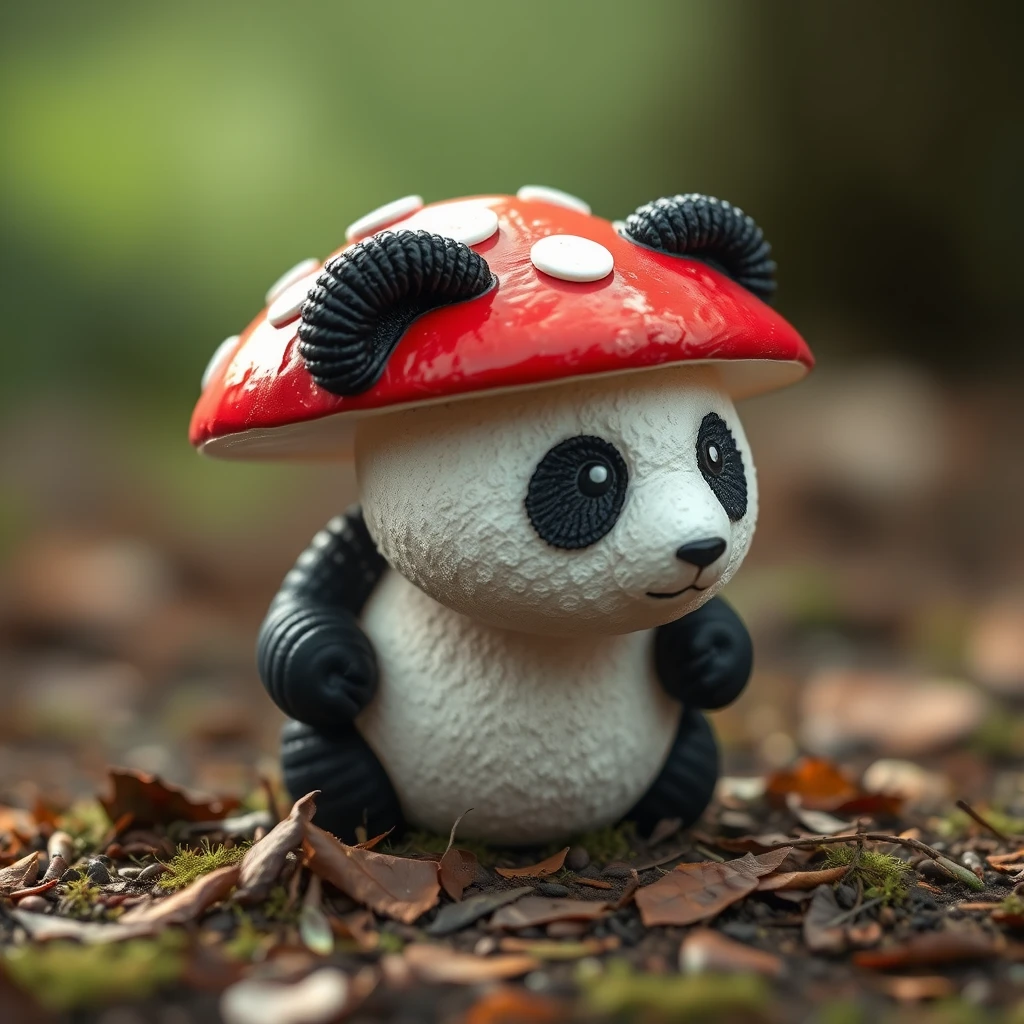 Panda shaped as a mushroom - Image