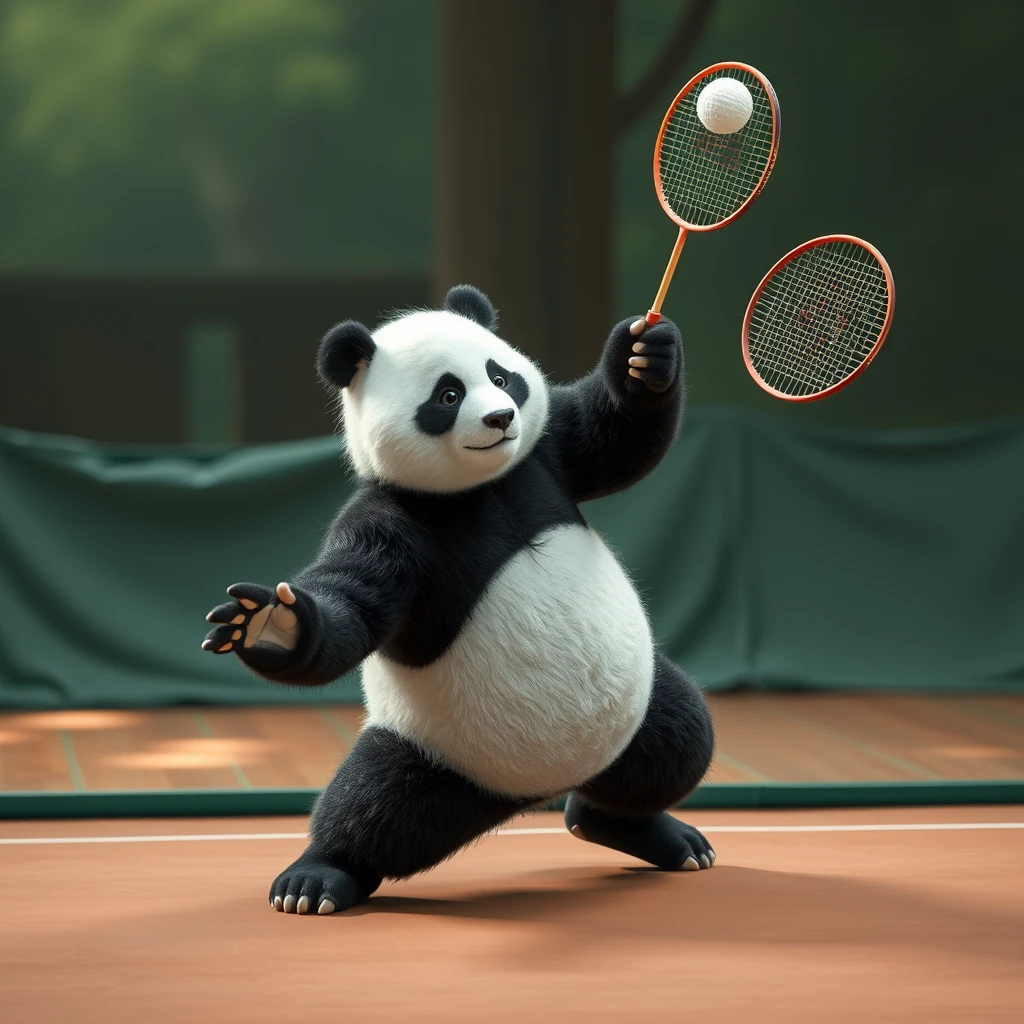 kungfu panda play badminton