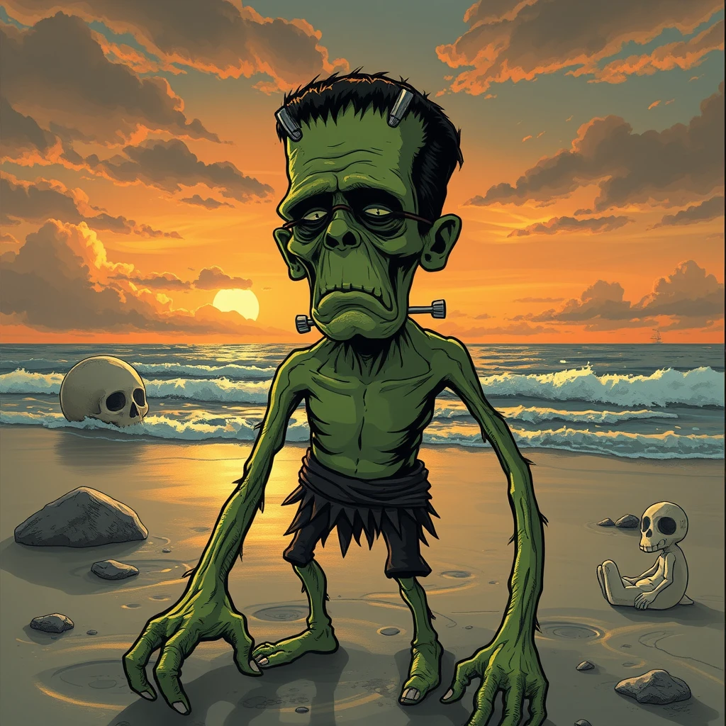 Frankenstein at the beach