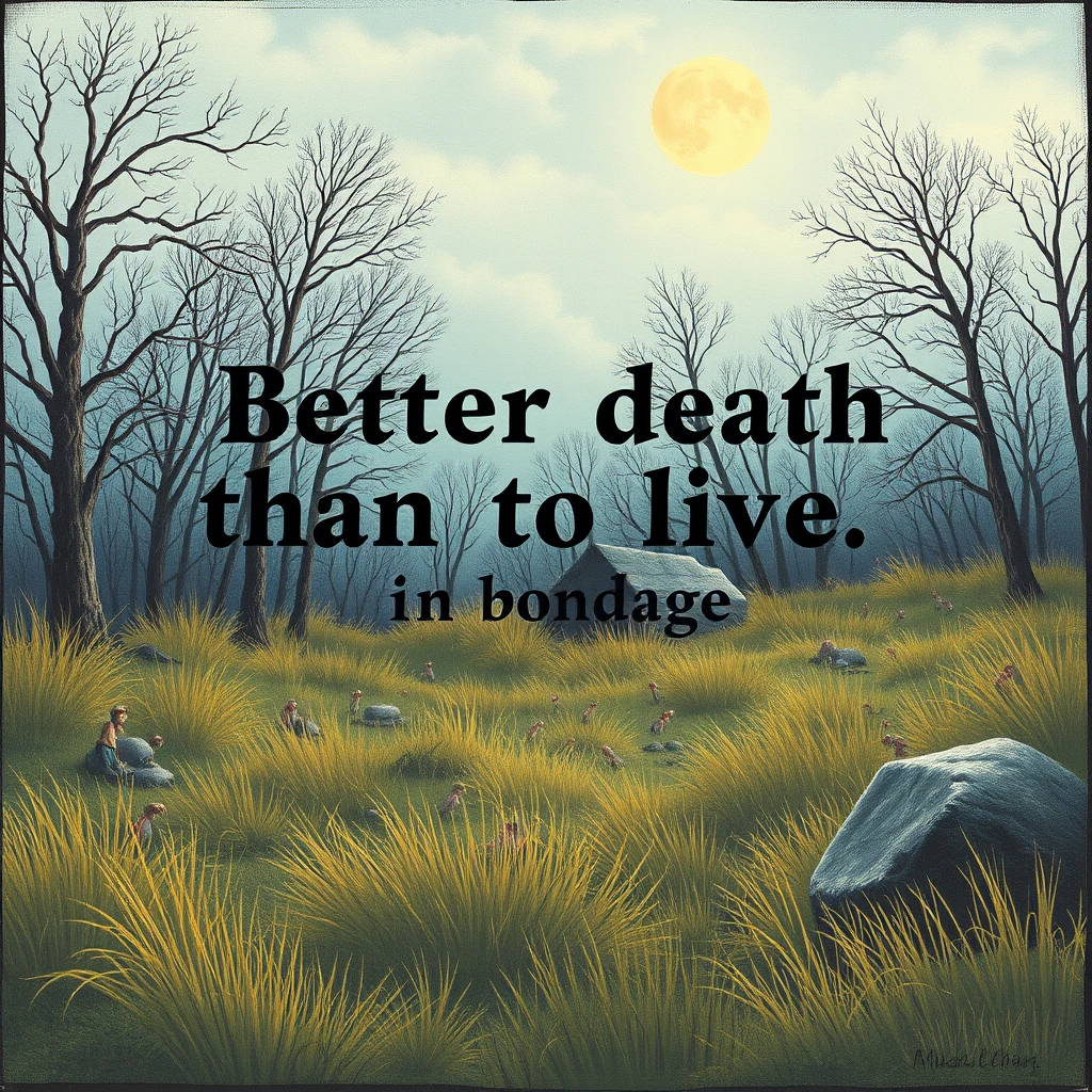 "Better death than to live in bondage!" - Image