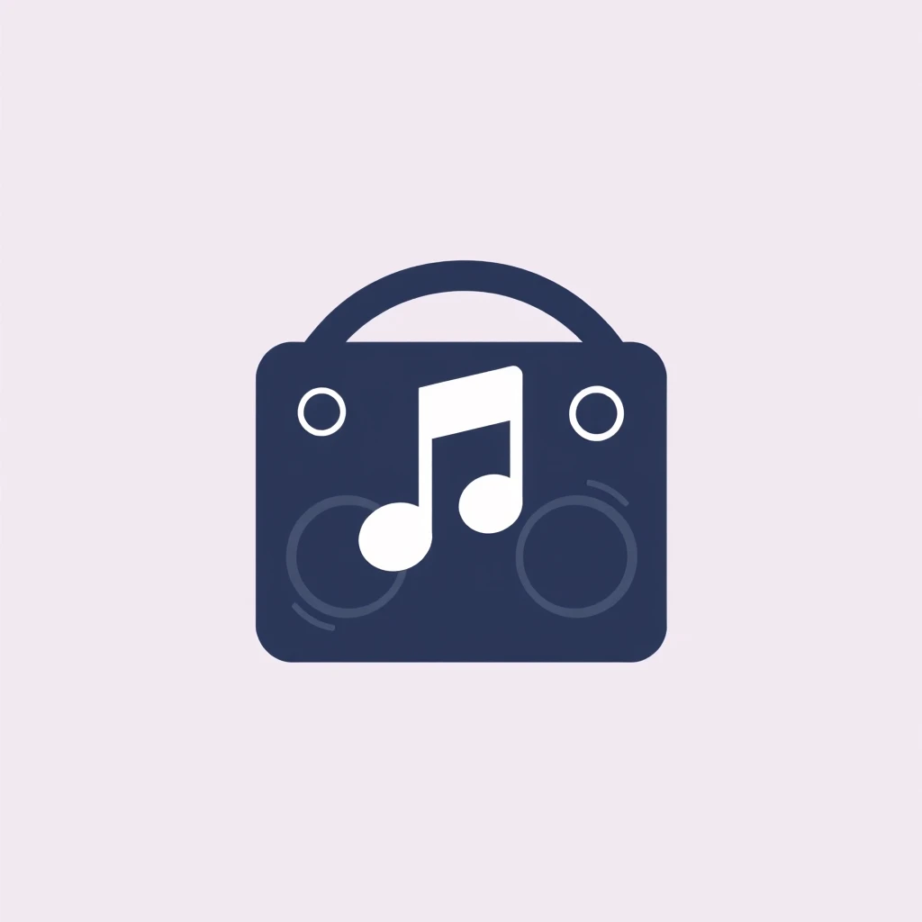 flat svg icon, music player, sign - Image