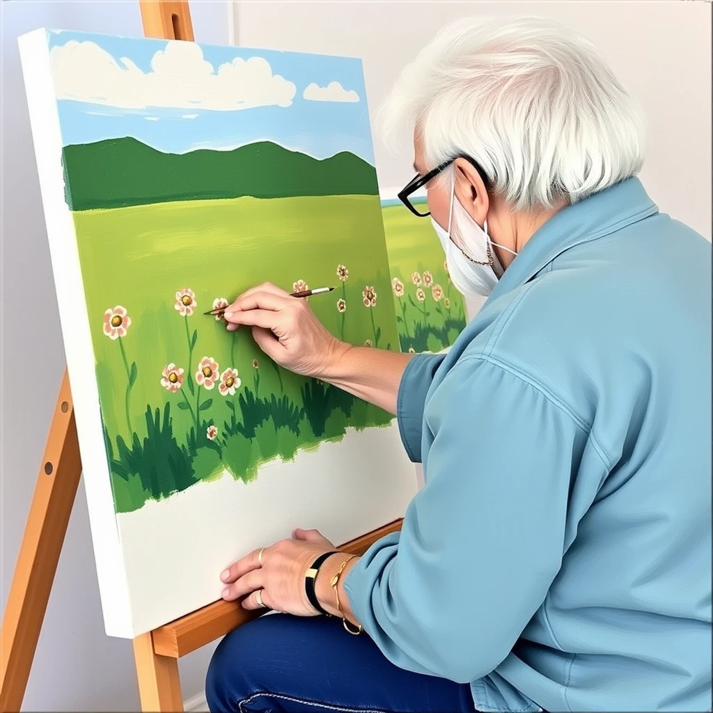 "Painting on canvas for senior citizens"