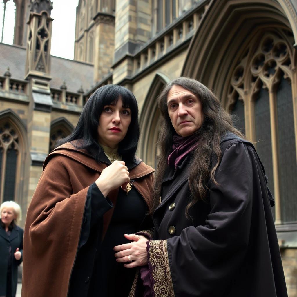 Severus Snape with Minerva McGonagall in Notre Dame.