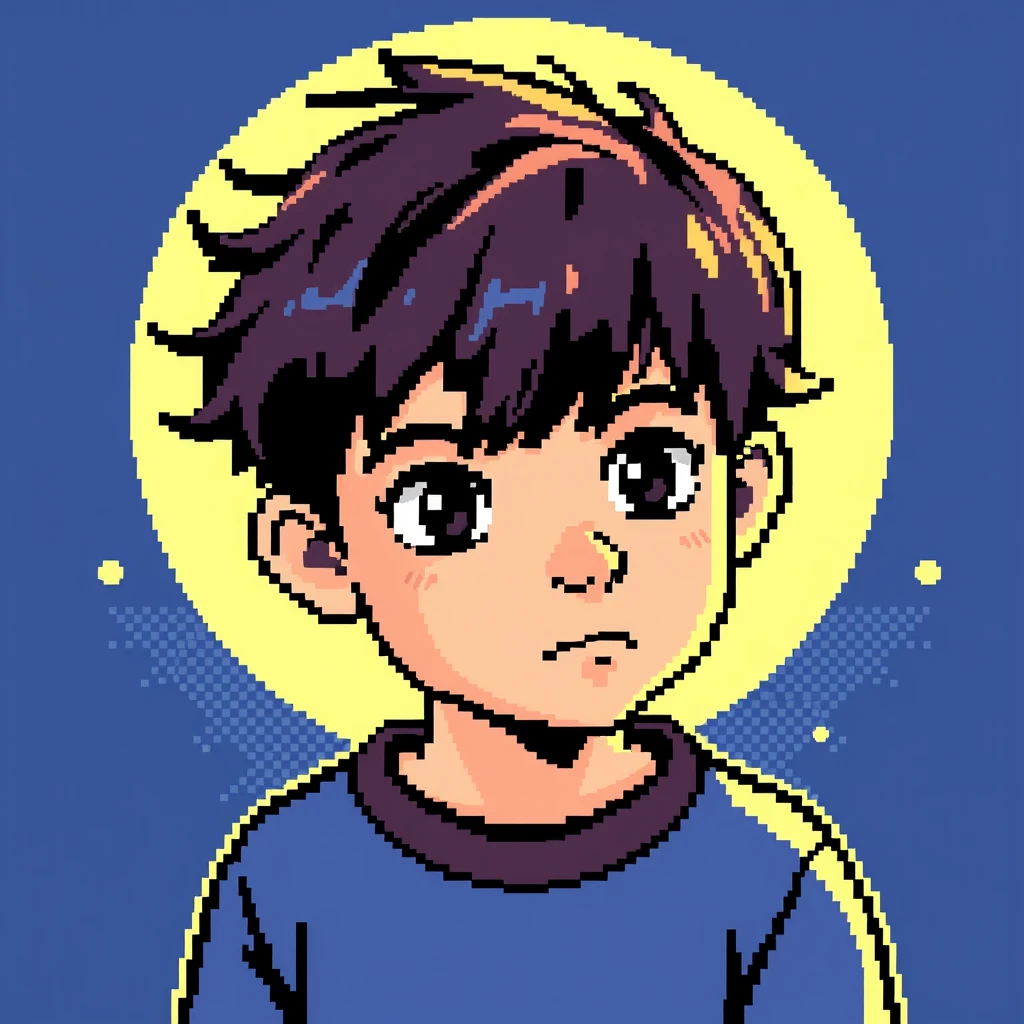 2-bit, pixel art, a boy - Image