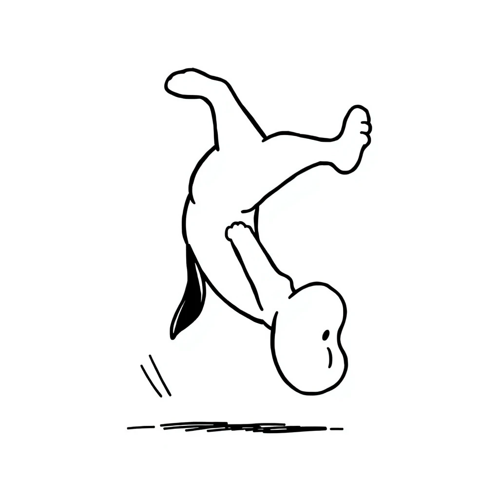 Comic: Snoopy does a somersault. - Image