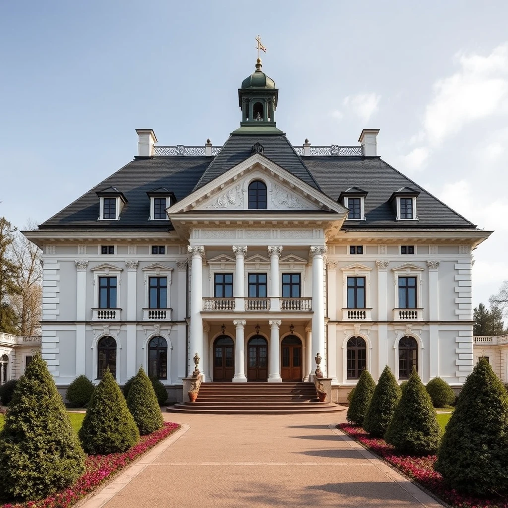 A beautiful early 19th century Russian Palladian country house in Empire style. - Image